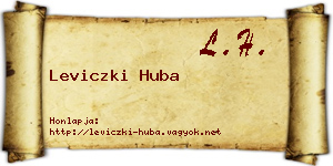 Leviczki Huba névjegykártya
